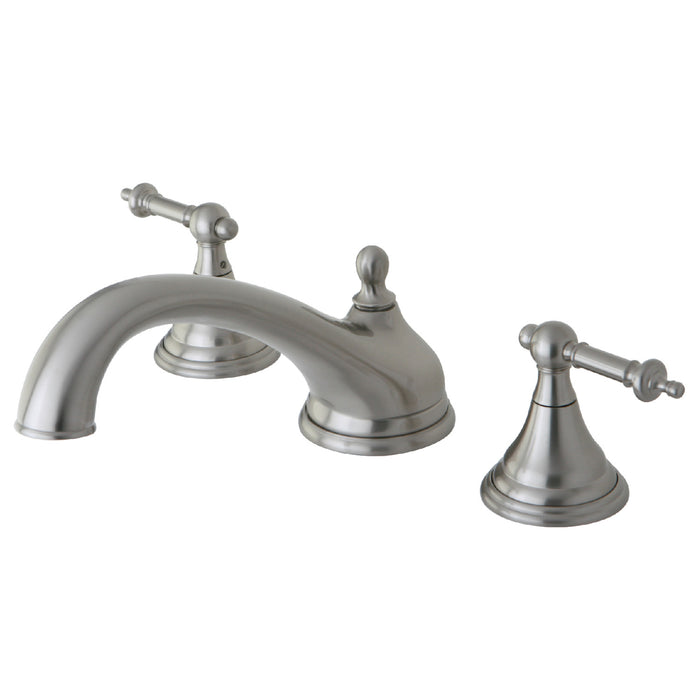 Kingston Tulare KS5538TL - Vintage Two-Handle 3-Hole Deck Mount Roman Tub Faucet, Brushed Nickel