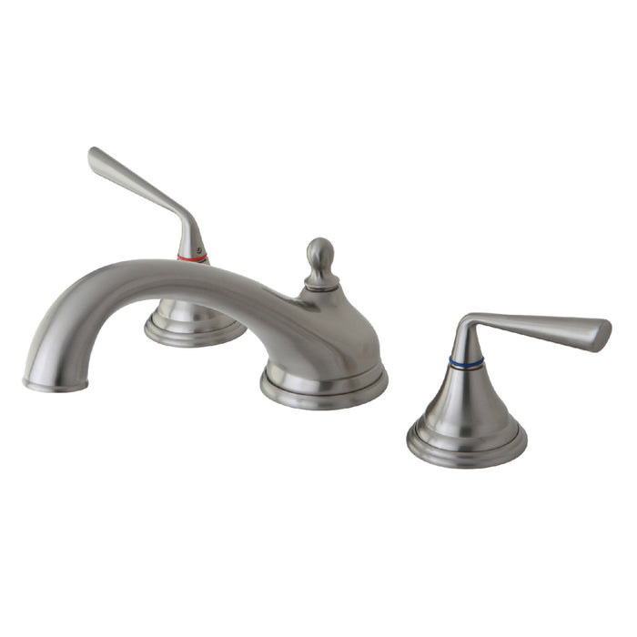 Kingston Tulare KS5538ZL - Silver Sage Two-Handle 3-Hole Deck Mount Roman Tub Faucet, Brushed Nickel