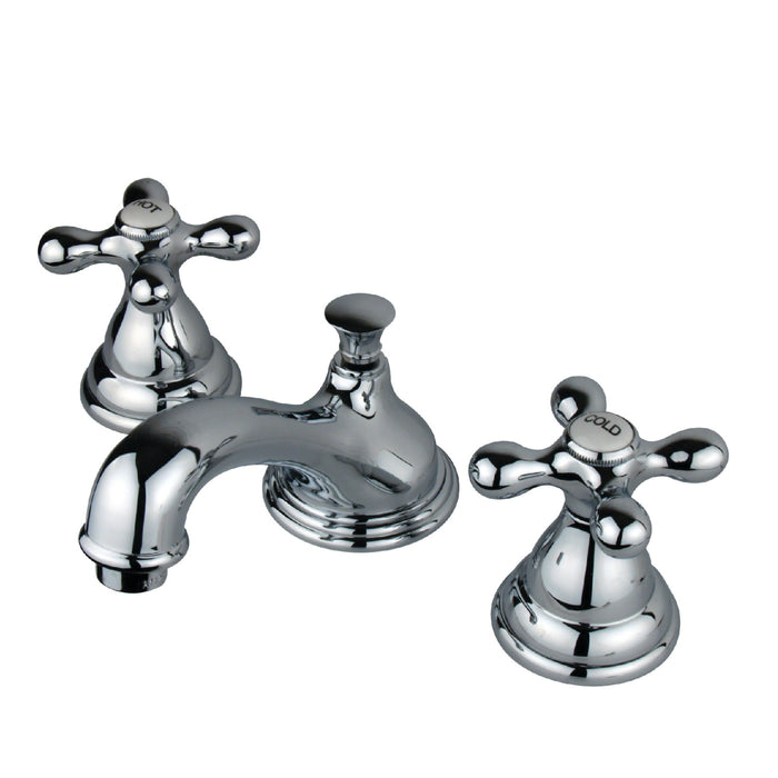 Kingston Heirloom KS5561AX - Royale Two-Handle 3-Hole Deck Mount Widespread Bathroom Faucet with Brass Pop-Up, Polished Chrome