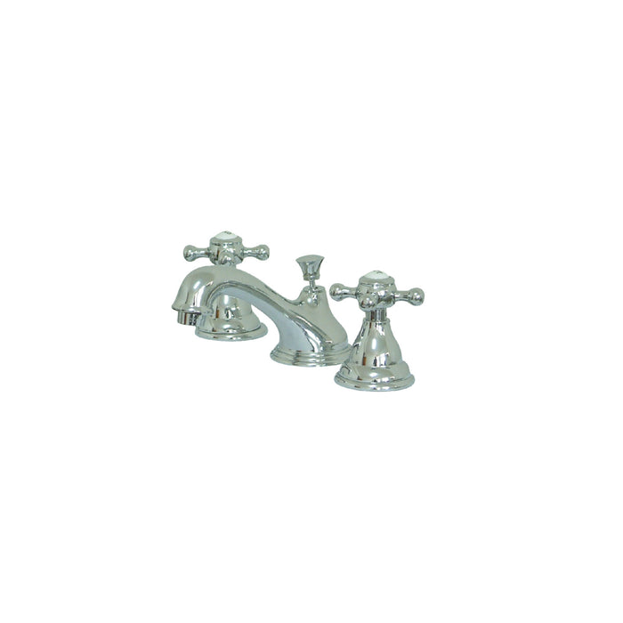 Kingston Heirloom KS5561BX - Royale Two-Handle 3-Hole Deck Mount Widespread Bathroom Faucet with Brass Pop-Up, Polished Chrome