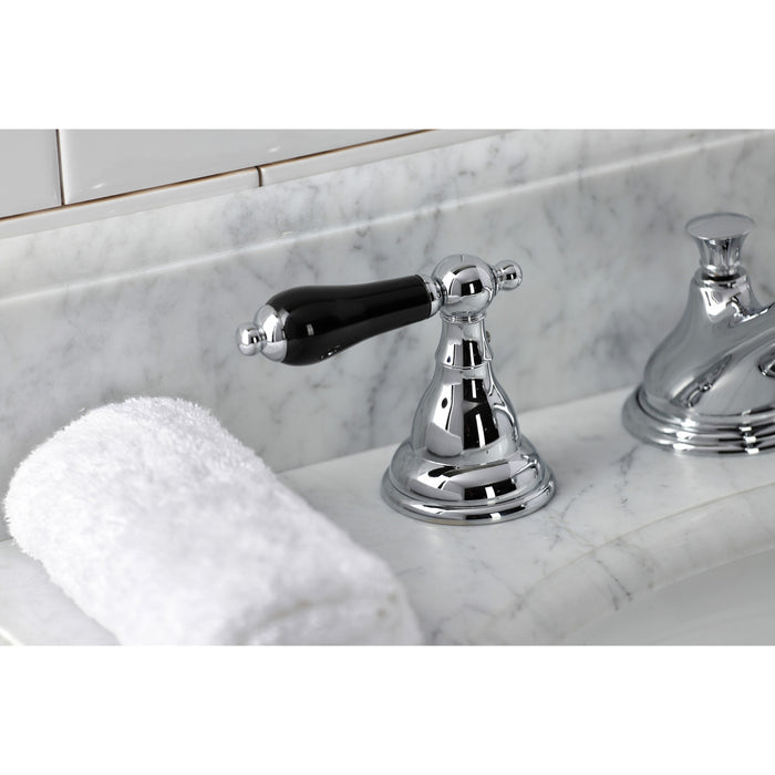 Kingston Heirloom KS5561PKL - Duchess Two-Handle 3-Hole Deck Mount Widespread Bathroom Faucet with Brass Pop-Up, Polished Chrome