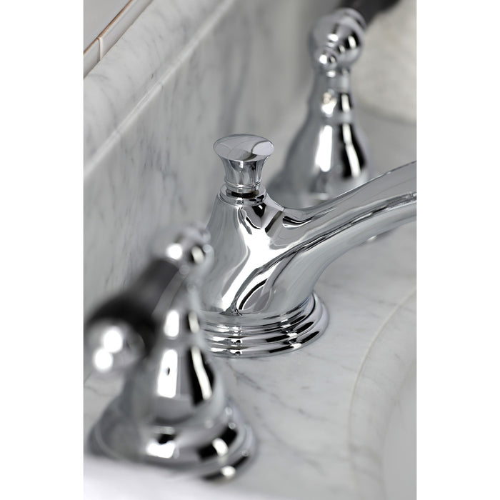 Kingston Heirloom KS5561PKL - Duchess Two-Handle 3-Hole Deck Mount Widespread Bathroom Faucet with Brass Pop-Up, Polished Chrome