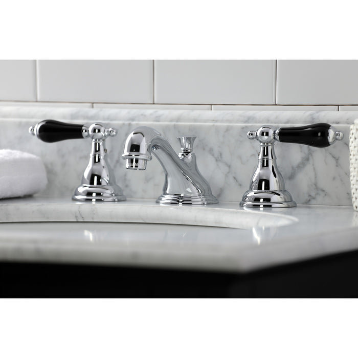 Kingston Heirloom KS5561PKL - Duchess Two-Handle 3-Hole Deck Mount Widespread Bathroom Faucet with Brass Pop-Up, Polished Chrome