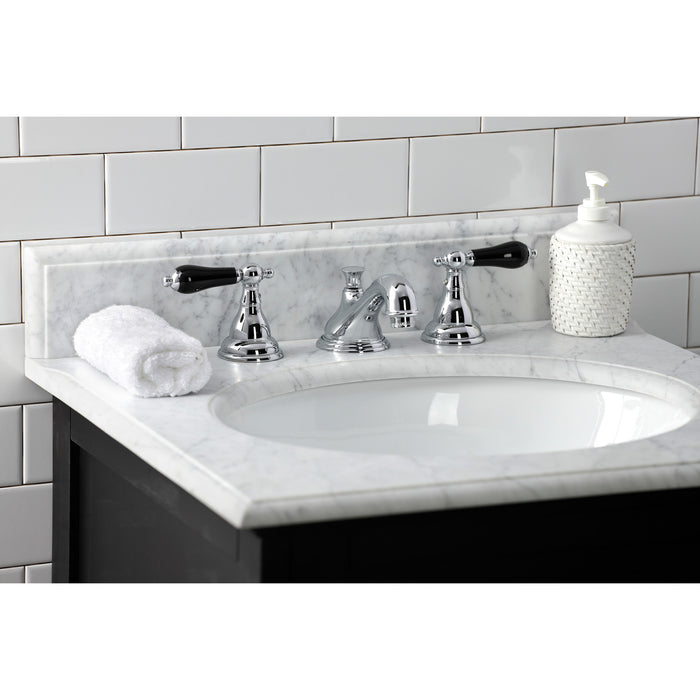 Kingston Heirloom KS5561PKL - Duchess Two-Handle 3-Hole Deck Mount Widespread Bathroom Faucet with Brass Pop-Up, Polished Chrome