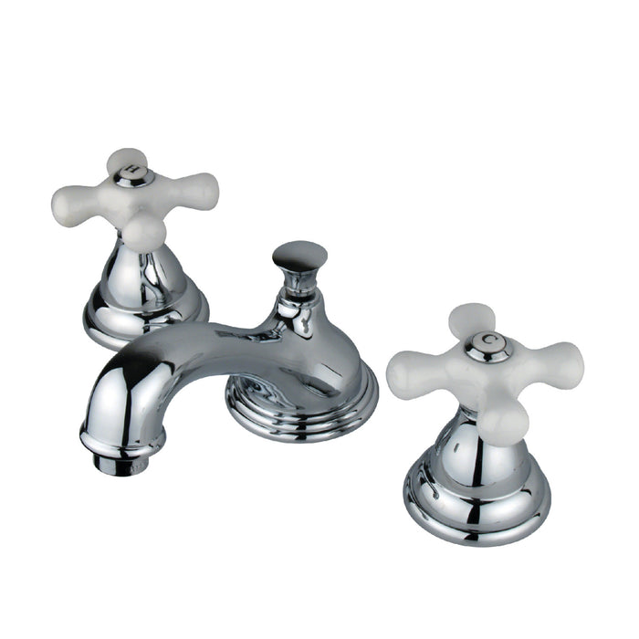 Kingston Heirloom KS5561PX - Royale Two-Handle 3-Hole Deck Mount Widespread Bathroom Faucet with Brass Pop-Up, Polished Chrome