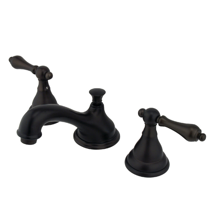 Kingston Heirloom KS5565ALTwo-Handle 3-Hole Deck Mount Widespread Bathroom Faucet with Brass Pop-Up, Oil Rubbed Bronze