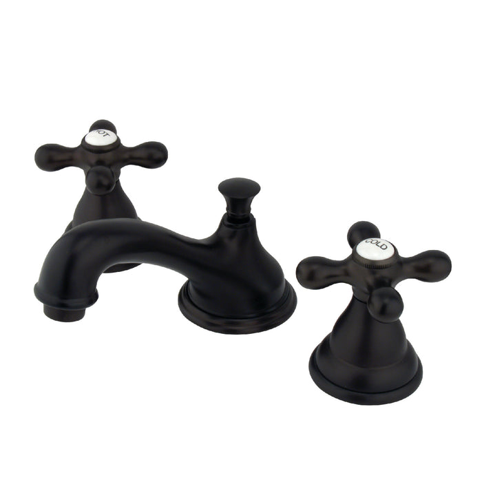 Kingston Heirloom KS5565AX - Royale Two-Handle 3-Hole Deck Mount Widespread Bathroom Faucet with Brass Pop-Up, Oil Rubbed Bronze