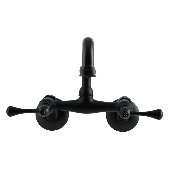 Kingston Kingston KS600MB Two-Handle 2-Hole Wall Mount Kitchen Faucet, Matte Black