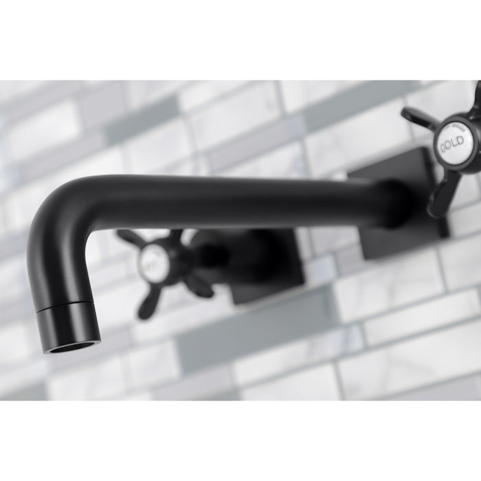 Kingston Tulare KS6020BEX - Essex Two-Handle 3-Hole Wall Mount Tub Faucet, Matte Black