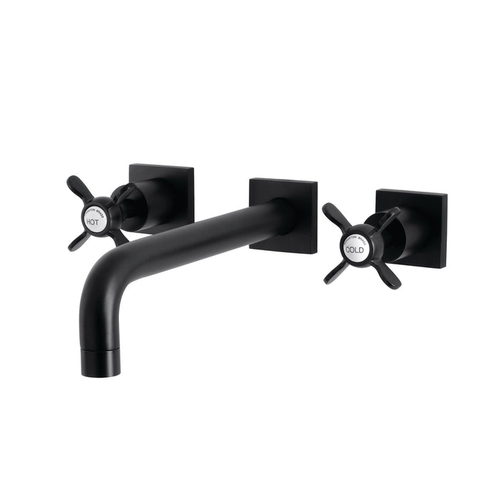 Kingston Tulare KS6020BEX - Essex Two-Handle 3-Hole Wall Mount Tub Faucet, Matte Black