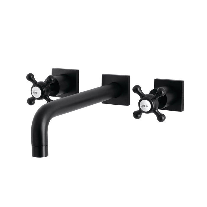 Kingston Tulare KS6020BX - Metropolitan Two-Handle 3-Hole Wall Mount Tub Faucet, Matte Black