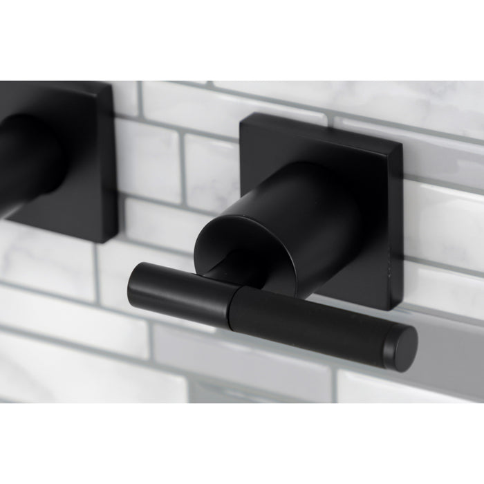 Kingston Sona KS6020CKL - Kaiser Two-Handle 3-Hole Wall Mount Tub Faucet, Matte Black