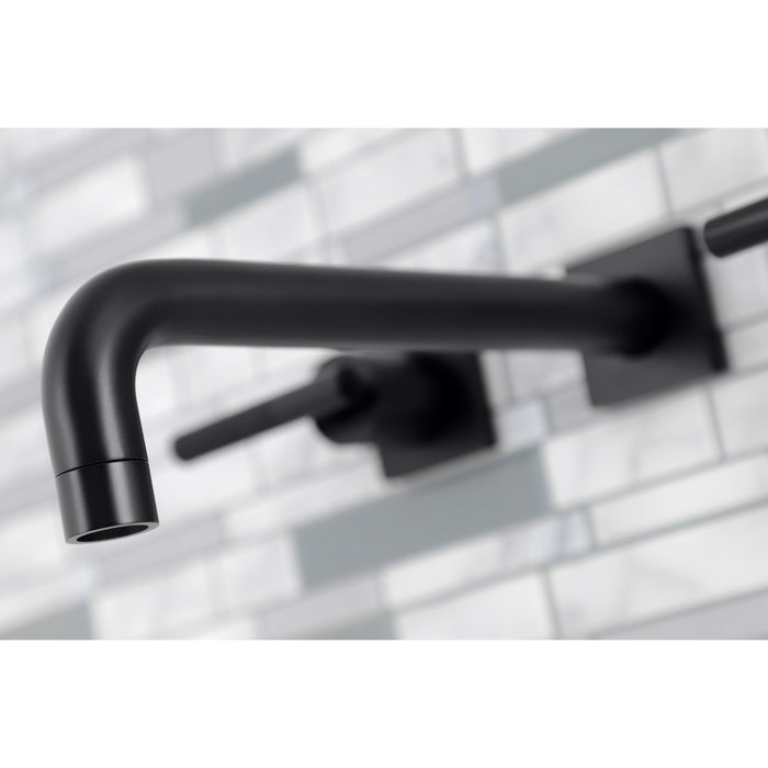 Kingston Sona KS6020CKL - Kaiser Two-Handle 3-Hole Wall Mount Tub Faucet, Matte Black