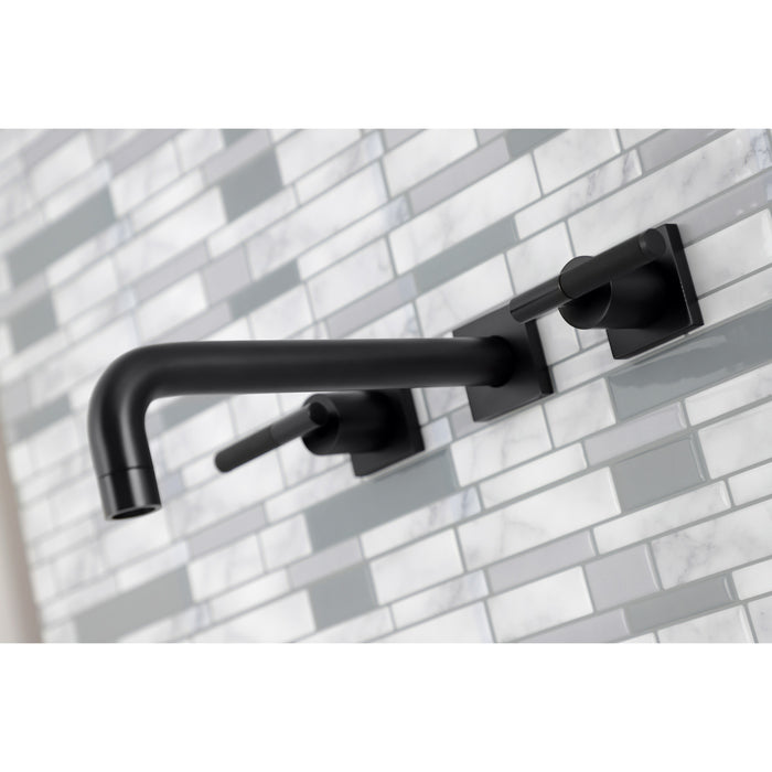 Kingston Sona KS6020CKL - Kaiser Two-Handle 3-Hole Wall Mount Tub Faucet, Matte Black