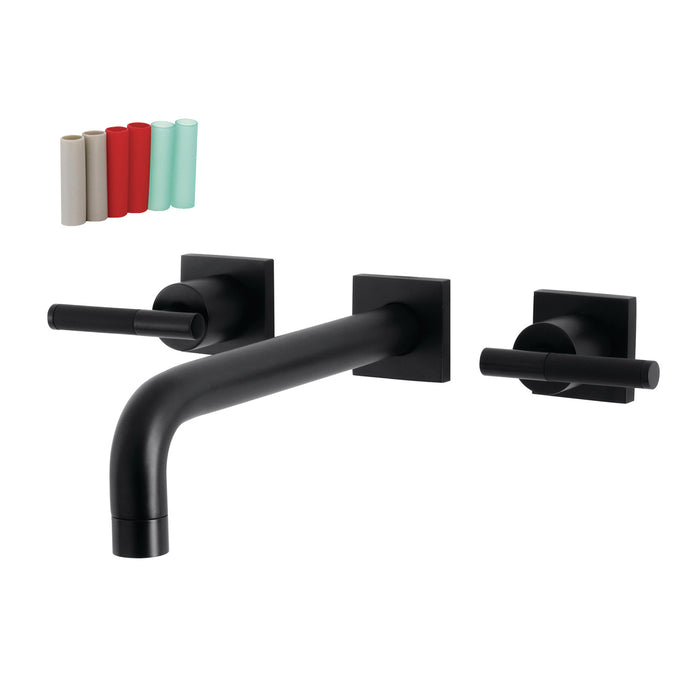 Kingston Sona KS6020CKL - Kaiser Two-Handle 3-Hole Wall Mount Tub Faucet, Matte Black