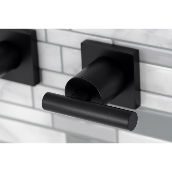 Kingston Sona KS6020CML - Manhattan Two-Handle 3-Hole Wall Mount Tub Faucet, Matte Black