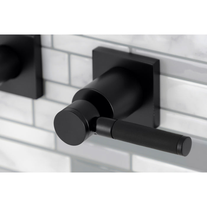 Kingston Sona KS6020DKL - Kaiser Two-Handle 3-Hole Wall Mount Tub Faucet, Matte Black