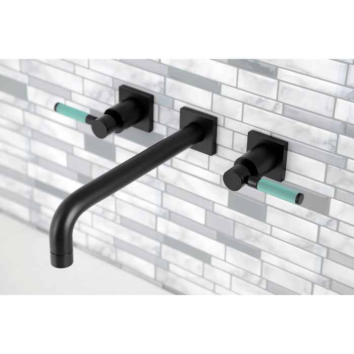 Kingston Sona KS6020DKL - Kaiser Two-Handle 3-Hole Wall Mount Tub Faucet, Matte Black