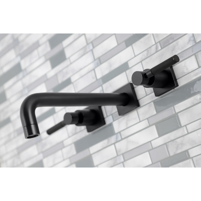 Kingston Sona KS6020DKL - Kaiser Two-Handle 3-Hole Wall Mount Tub Faucet, Matte Black