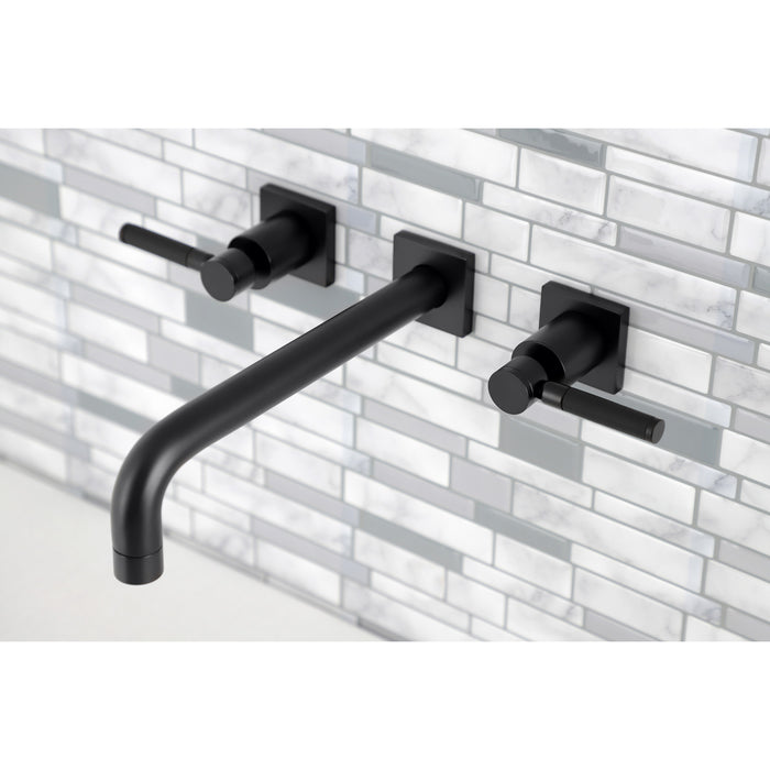 Kingston Sona KS6020DKL - Kaiser Two-Handle 3-Hole Wall Mount Tub Faucet, Matte Black