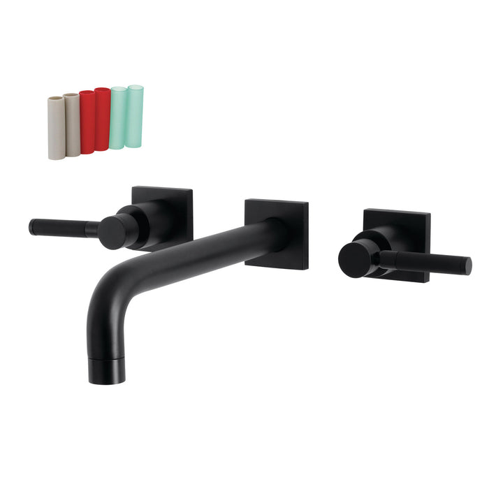 Kingston Sona KS6020DKL - Kaiser Two-Handle 3-Hole Wall Mount Tub Faucet, Matte Black