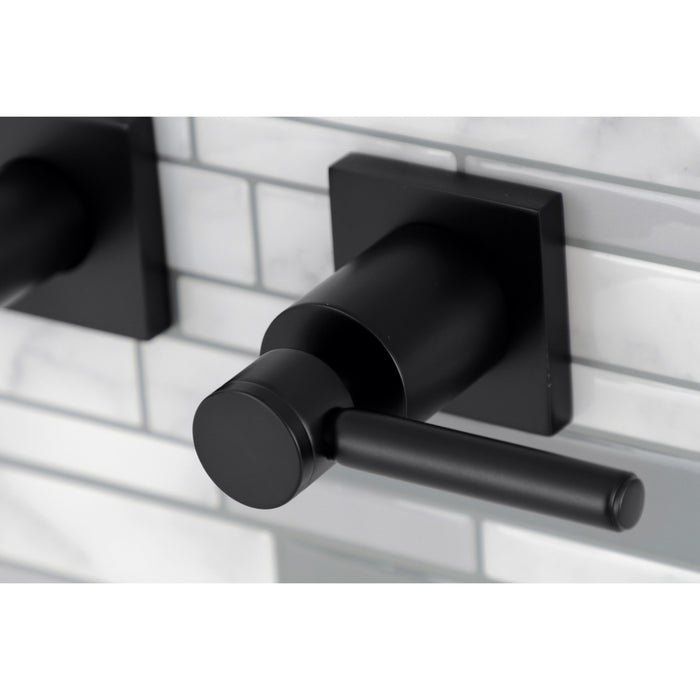 Kingston Sona KS6020DL - Concord Two-Handle 3-Hole Wall Mount Tub Faucet, Matte Black
