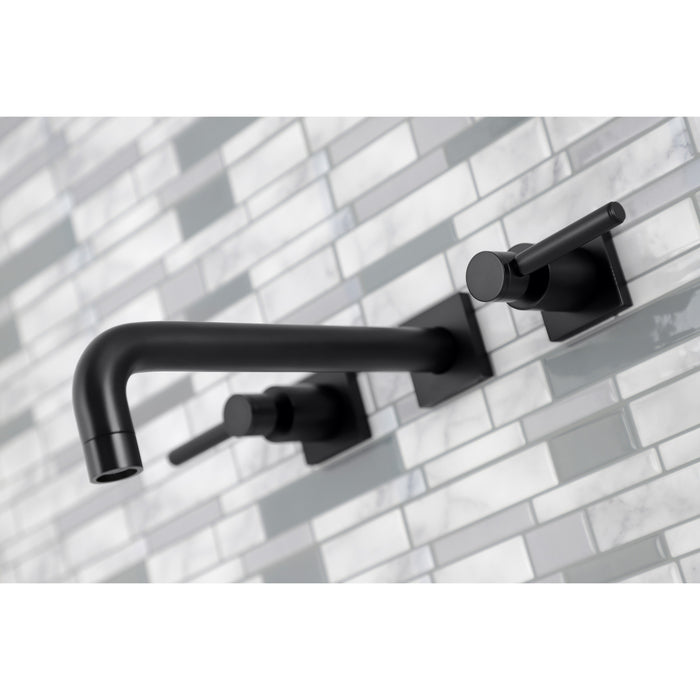 Kingston Sona KS6020DL - Concord Two-Handle 3-Hole Wall Mount Tub Faucet, Matte Black