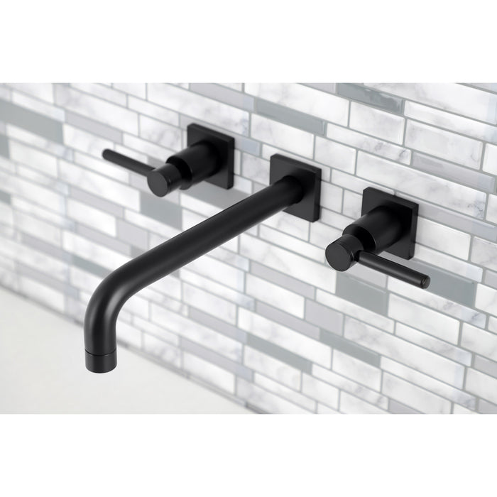 Kingston Sona KS6020DL - Concord Two-Handle 3-Hole Wall Mount Tub Faucet, Matte Black