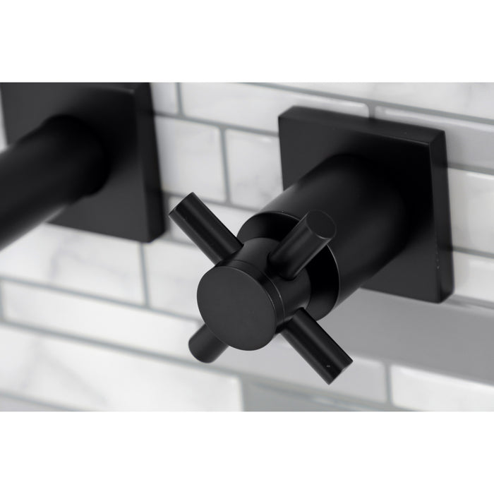 Kingston Sona KS6020DX - Concord Two-Handle 3-Hole Wall Mount Tub Faucet, Matte Black