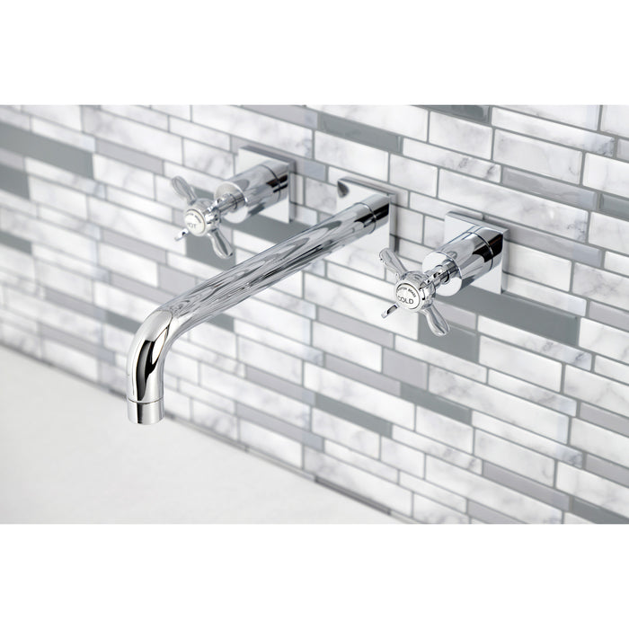 Kingston Tulare KS6021BEX - Essex Two-Handle 3-Hole Wall Mount Tub Faucet, Polished Chrome
