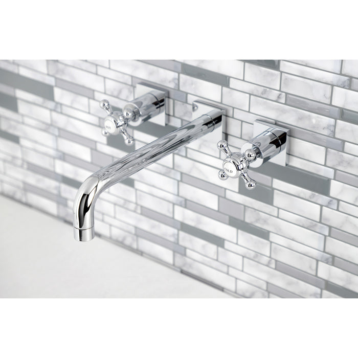 Kingston Tulare KS6021BX - Metropolitan Two-Handle 3-Hole Wall Mount Tub Faucet, Polished Chrome