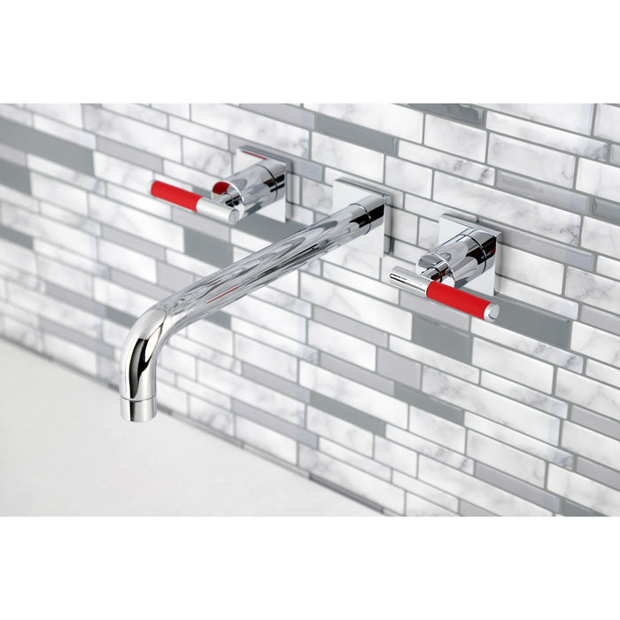 Kingston Sona KS6021CKL - Kaiser Two-Handle 3-Hole Wall Mount Tub Faucet, Polished Chrome
