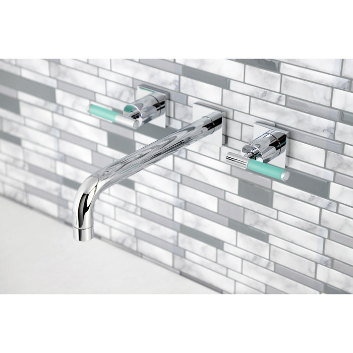 Kingston Sona KS6021CKL - Kaiser Two-Handle 3-Hole Wall Mount Tub Faucet, Polished Chrome