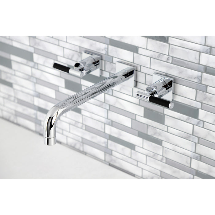 Kingston Sona KS6021CKL - Kaiser Two-Handle 3-Hole Wall Mount Tub Faucet, Polished Chrome