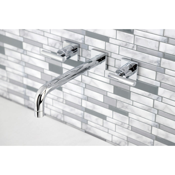 Kingston Sona KS6021CML - Manhattan Two-Handle 3-Hole Wall Mount Tub Faucet, Polished Chrome