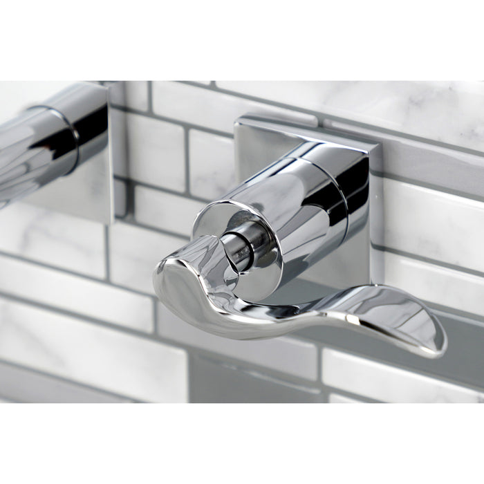 Kingston Tulare KS6021DFL - NuWave Two-Handle 3-Hole Wall Mount Tub Faucet, Polished Chrome