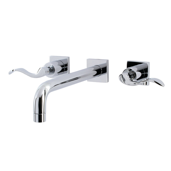 Kingston Tulare KS6021DFL - NuWave Two-Handle 3-Hole Wall Mount Tub Faucet, Polished Chrome