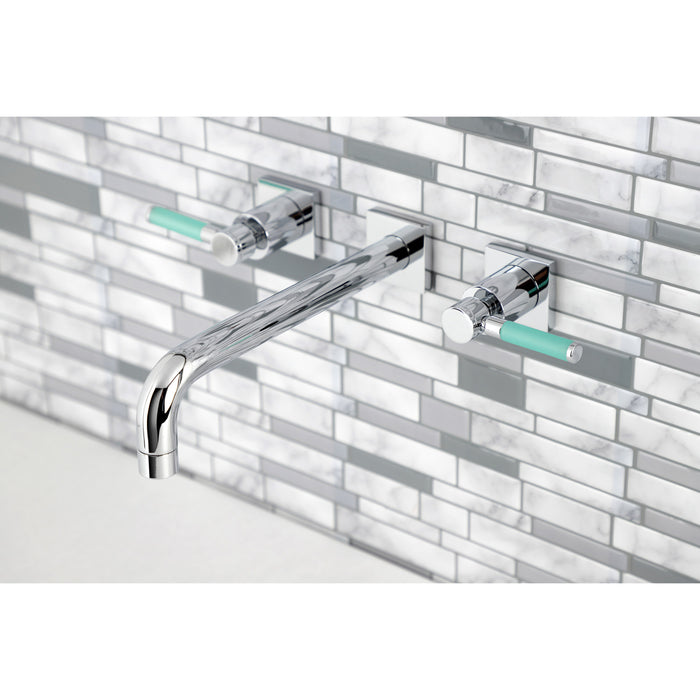 Kingston Sona KS6021DKL - Kaiser Two-Handle 3-Hole Wall Mount Tub Faucet, Polished Chrome