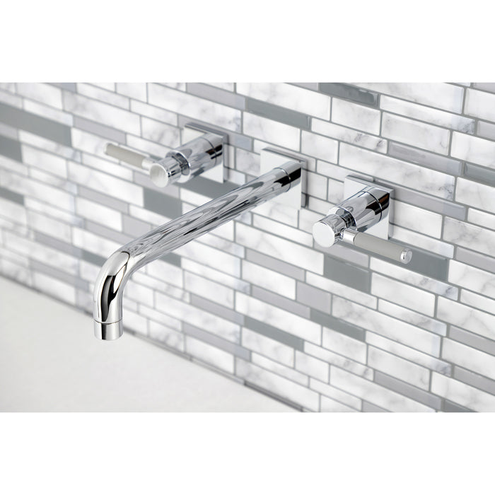 Kingston Sona KS6021DKL - Kaiser Two-Handle 3-Hole Wall Mount Tub Faucet, Polished Chrome