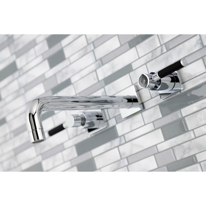 Kingston Sona KS6021DKL - Kaiser Two-Handle 3-Hole Wall Mount Tub Faucet, Polished Chrome