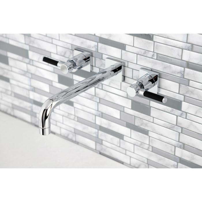Kingston Sona KS6021DKL - Kaiser Two-Handle 3-Hole Wall Mount Tub Faucet, Polished Chrome