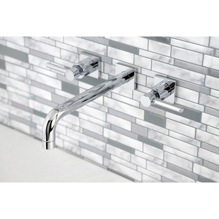 Kingston Sona KS6021DL - Concord Two-Handle 3-Hole Wall Mount Tub Faucet, Polished Chrome