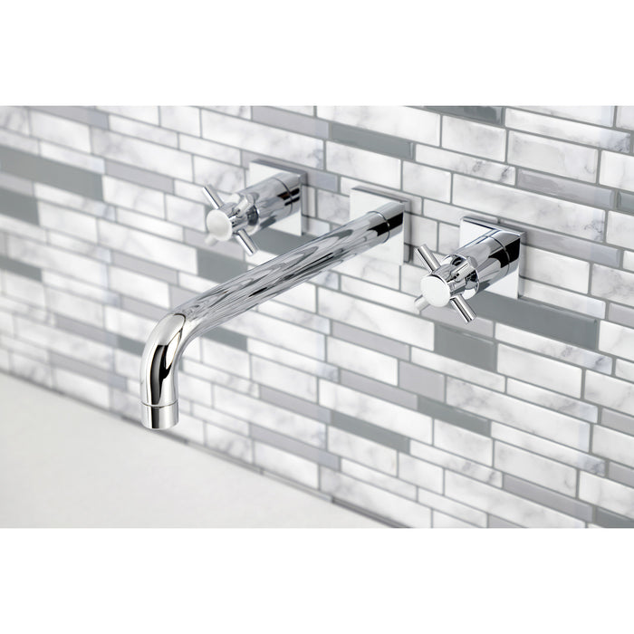 Kingston Sona KS6021DX - Concord Two-Handle 3-Hole Wall Mount Tub Faucet, Polished Chrome