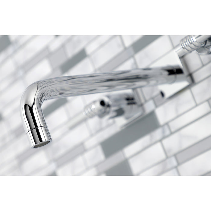 Kingston Sona KS6021ML - Milano Two-Handle 3-Hole Wall Mount Tub Faucet, Polished Chrome