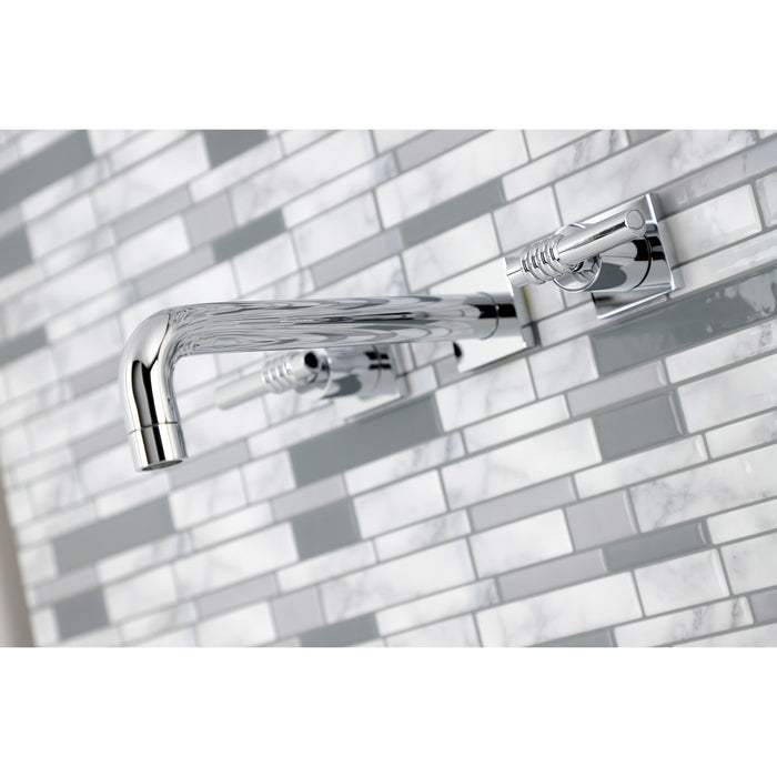 Kingston Sona KS6021ML - Milano Two-Handle 3-Hole Wall Mount Tub Faucet, Polished Chrome