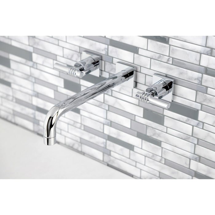 Kingston Sona KS6021ML - Milano Two-Handle 3-Hole Wall Mount Tub Faucet, Polished Chrome