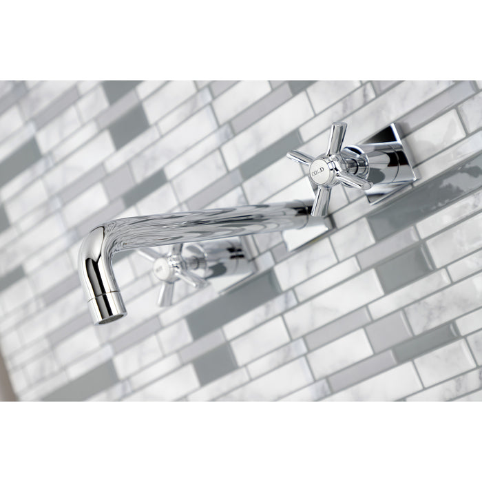 Kingston Tulare KS6021ZX - Millennium Two-Handle 3-Hole Wall Mount Tub Faucet, Polished Chrome