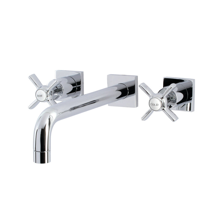 Kingston Tulare KS6021ZX - Millennium Two-Handle 3-Hole Wall Mount Tub Faucet, Polished Chrome