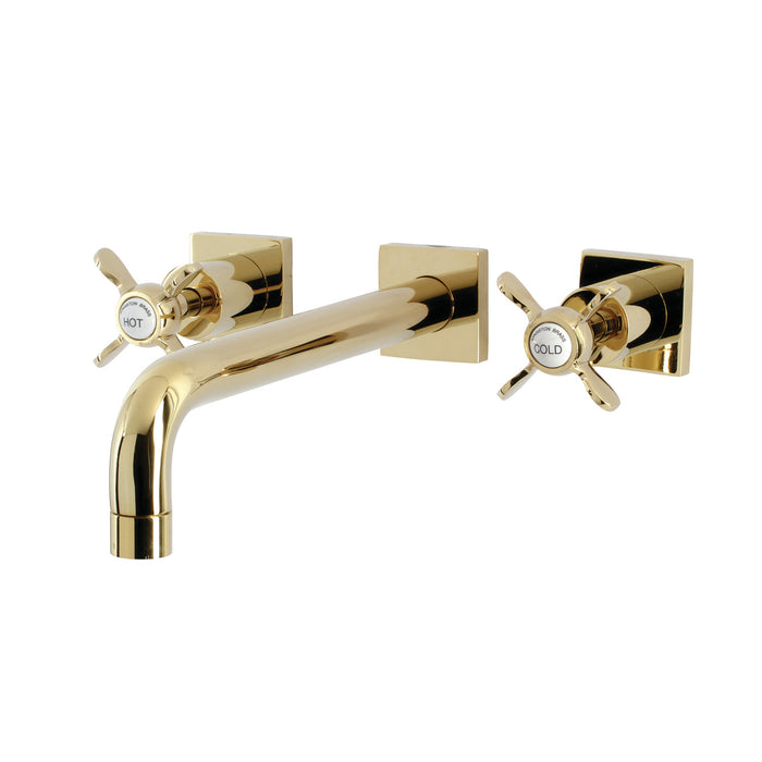 Kingston Tulare KS6022BEX - Essex Two-Handle 3-Hole Wall Mount Tub Faucet, Polished Brass