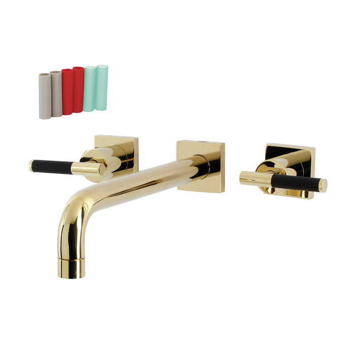 Kingston Sona KS6022CKL - Kaiser Two-Handle 3-Hole Wall Mount Tub Faucet, Polished Brass